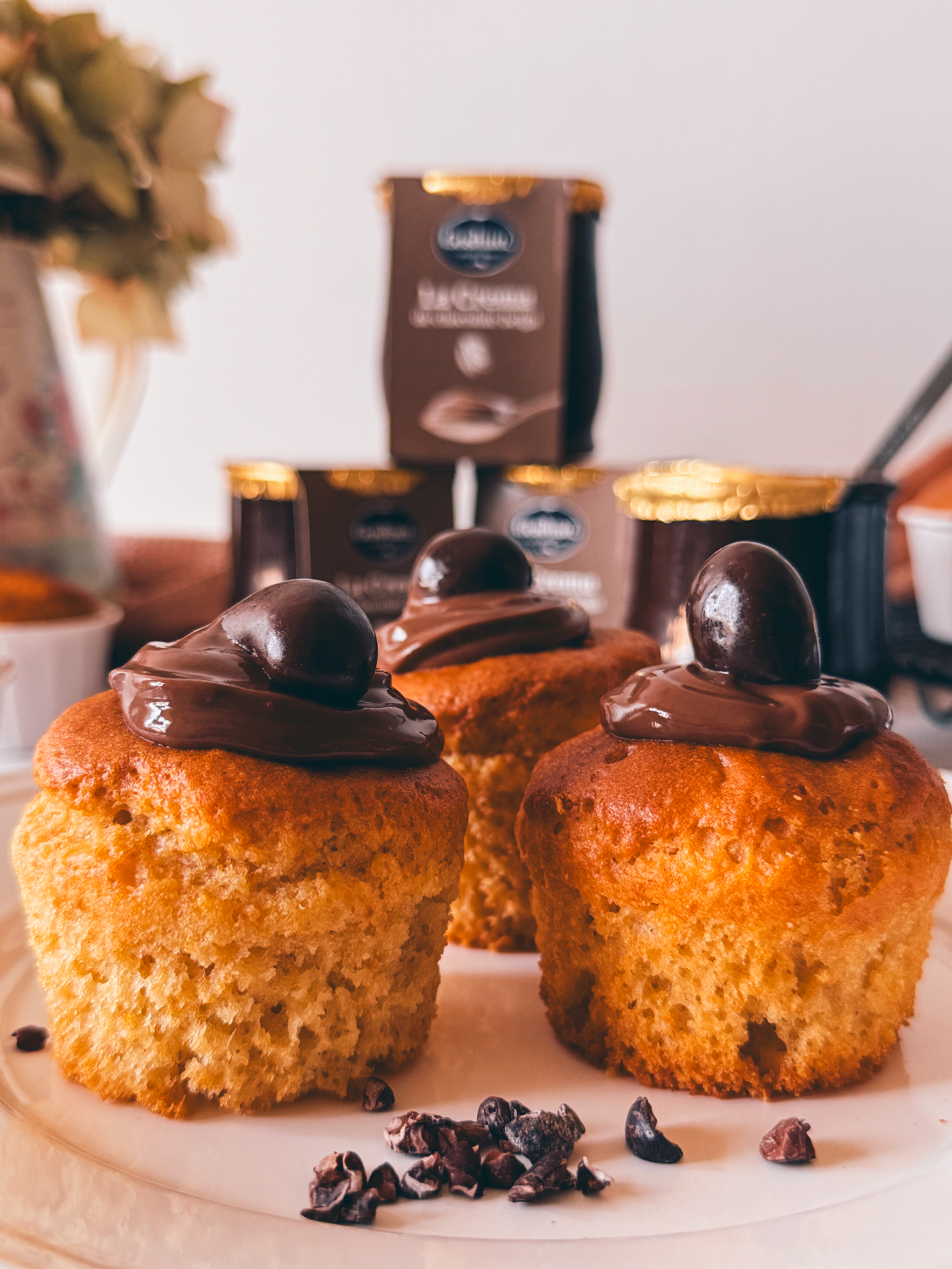 MUFFINS SIN GLUTEN RELLENOS DE CREMA DE CHOCOLATE