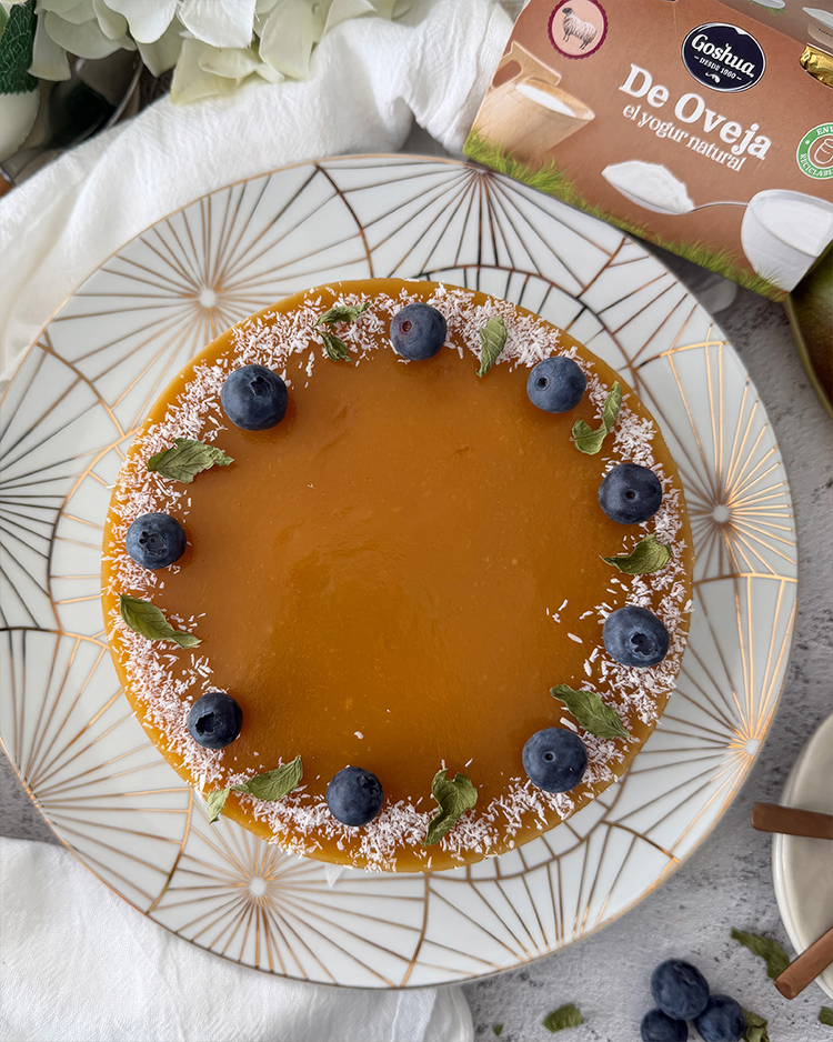 TARTA MOUSSE DE YOGUR DE OVEJA Y MANGO